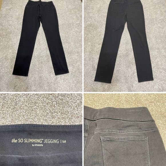 Chico the so slimming jegging trouser womens sz 1.5 high rise black pants - Picture 1 of 12